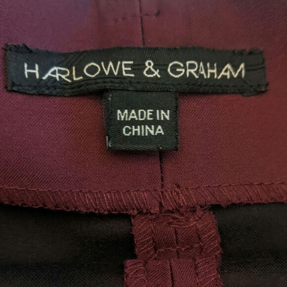Harlowe & Graham Burgundy Belted Skirt with Zipper Closure Size Medium? - Picture 10 of 11